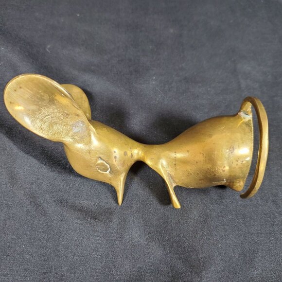 Whimsical Brass Mouse Vintage Solid Brass Animal Figurine Mid Century Retro Deco - Picture 9 of 16